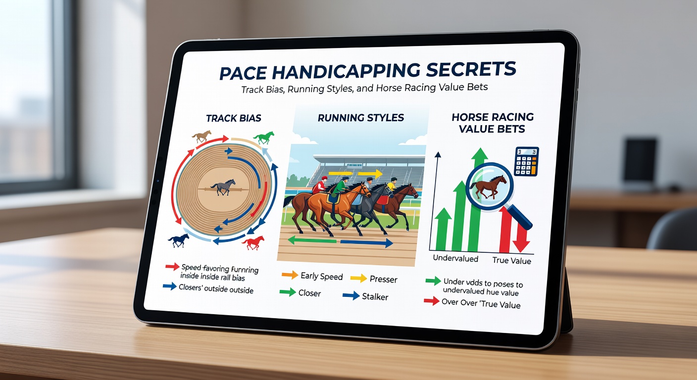 Detaillierte Pace-Chart-Analyse mit Linien für verschiedene Pferdepositionen während eines Rennens